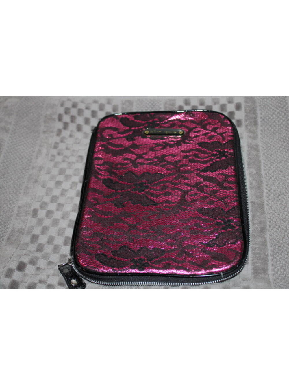 Betsy Johnson Pink with Black Lace IPad Case